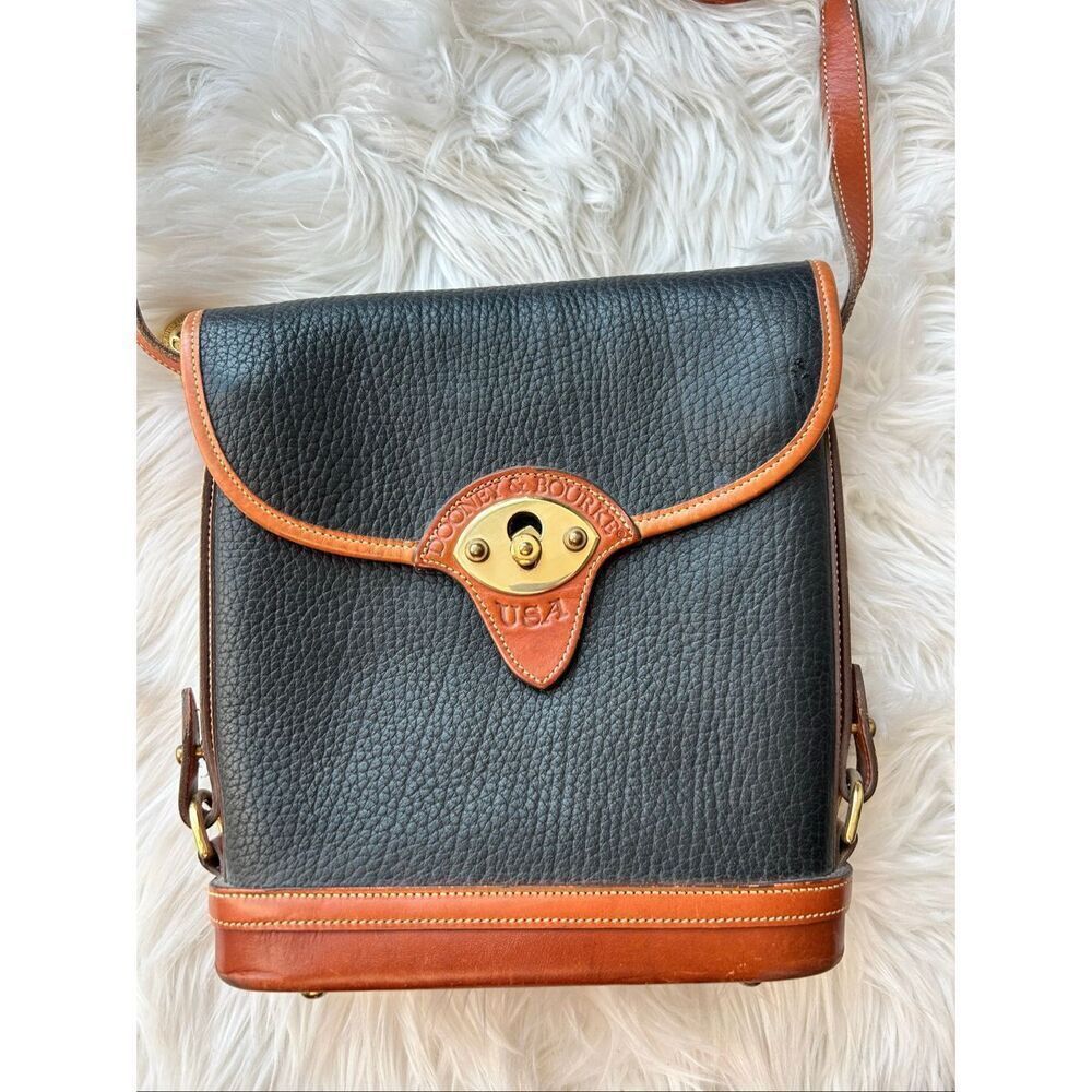 DOONEY & BOURKE Black Leather Crossbody Purse Bag (C-035) messenger bag Y2K